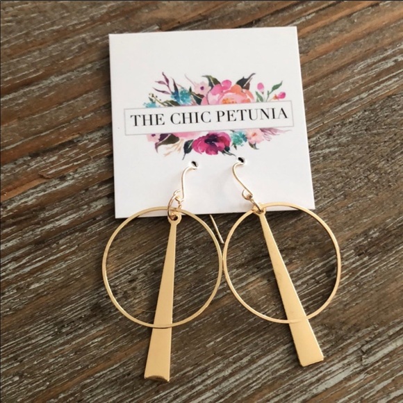 Gold Hoop Tassel Earrings - Picture 2 of 4